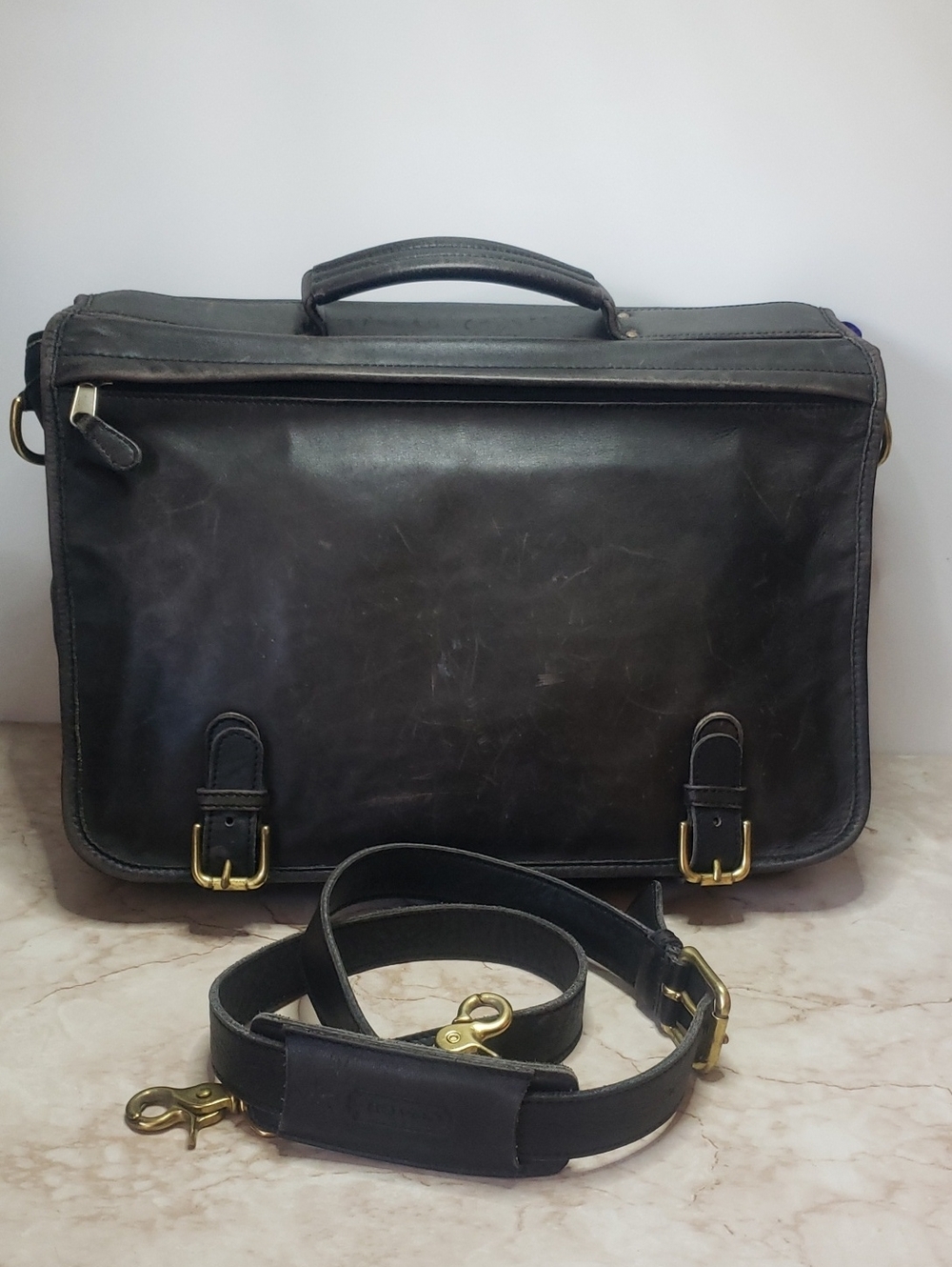 Coach Classic Black Leather Briefcase Shoulder Bag